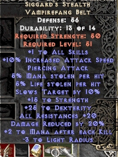 Diablo 2 Bugged Siggarrd Belt