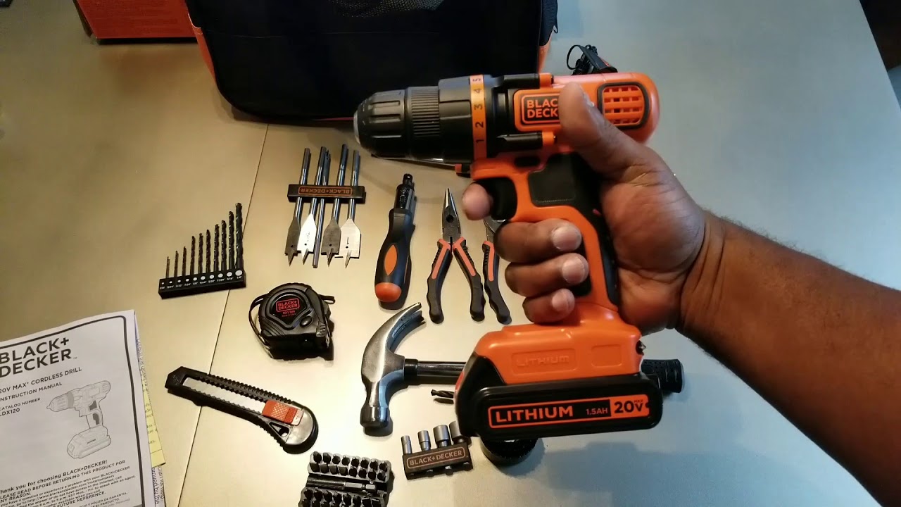 รีวิว สว่านไร้สายพร้อมอุปกรณ์เสริม Black & Decker 20V Max Drill & Home Tool Kit4