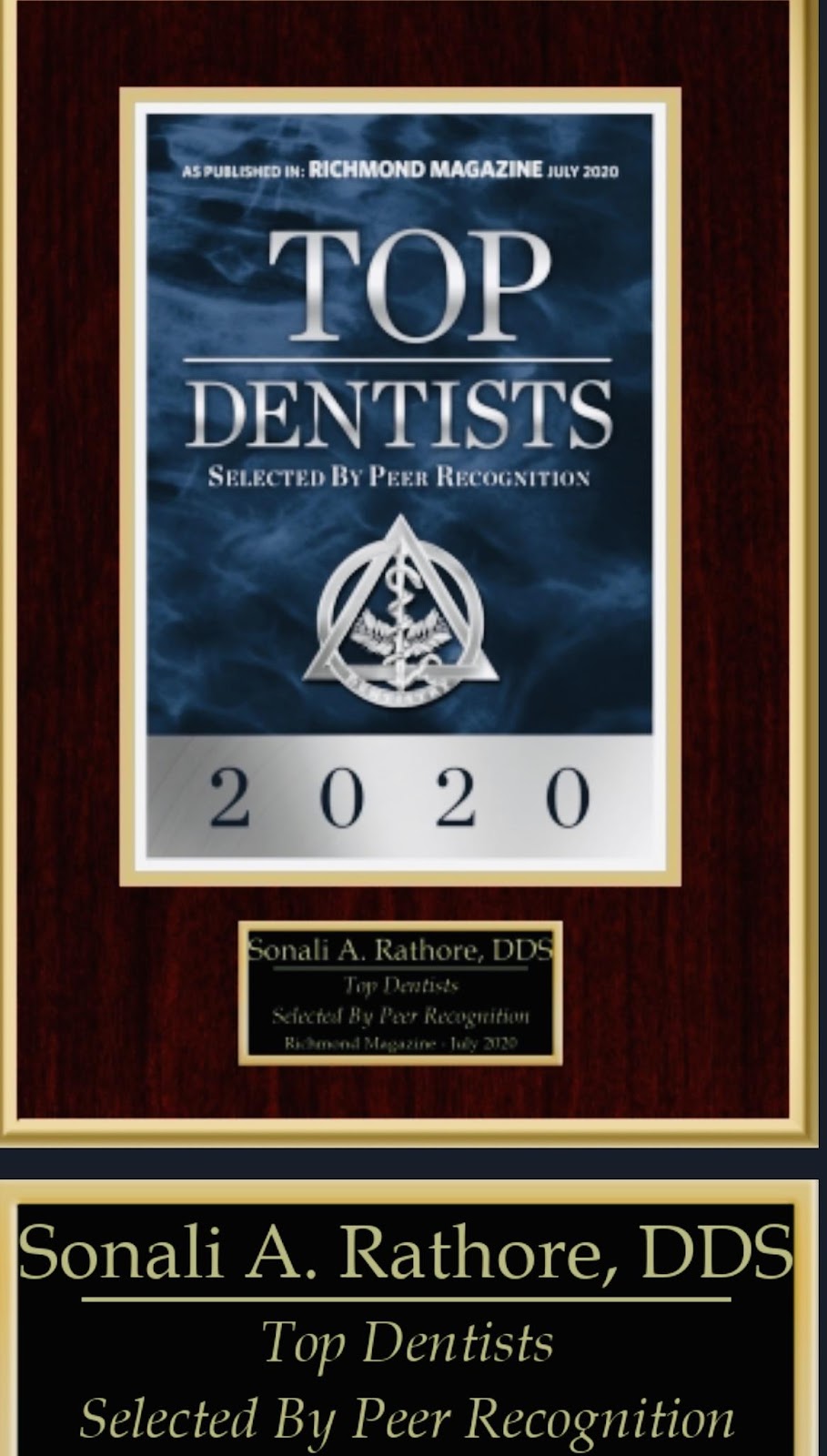 :Dr. Sonali Rathore Named Top dentists 2020.jpg