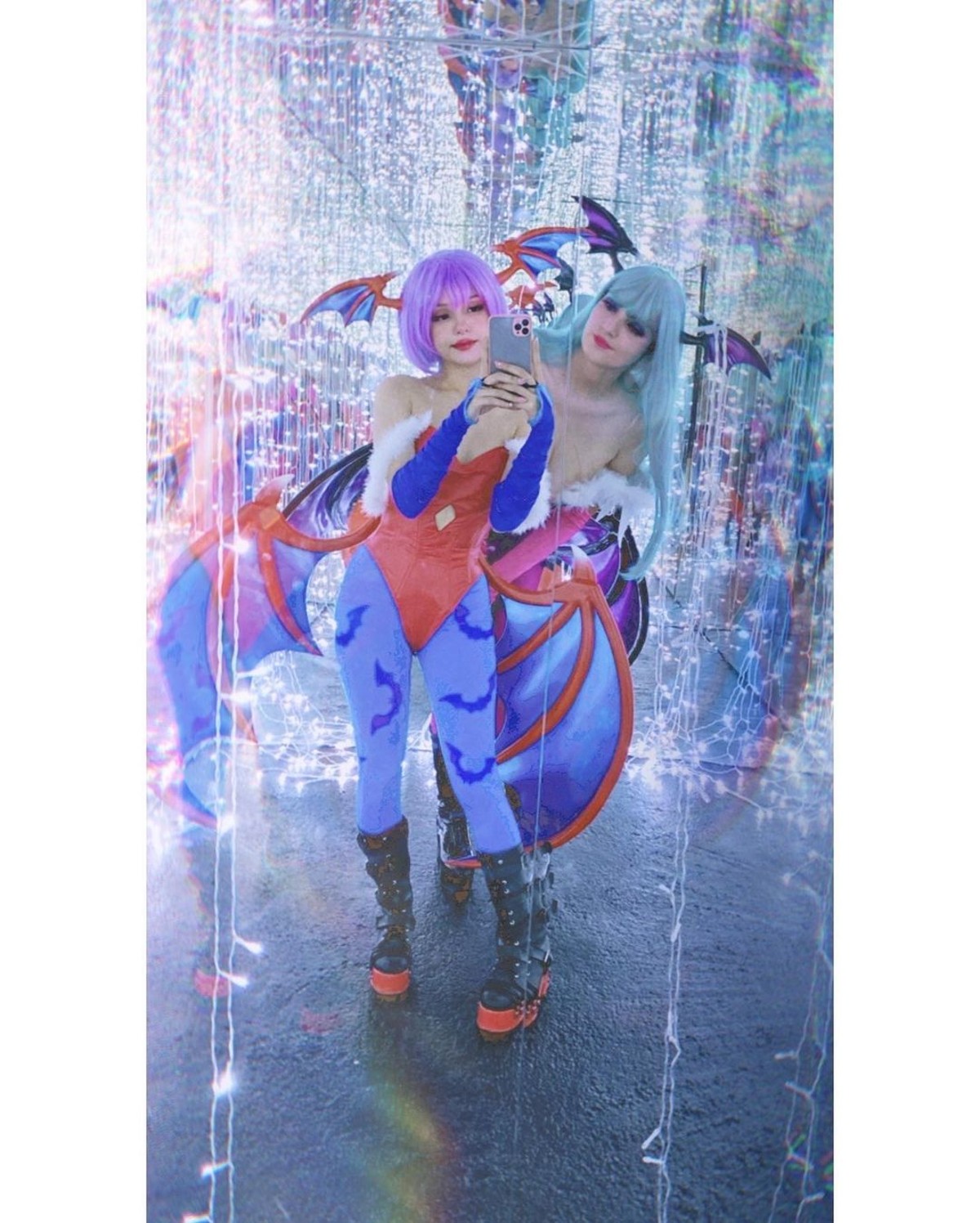 Cosplay de Morrigan y Lilith de Darkstalkers