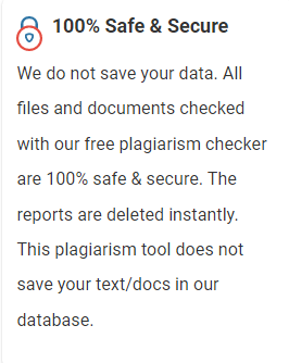 Check-Plagiarism's safe and secure claim