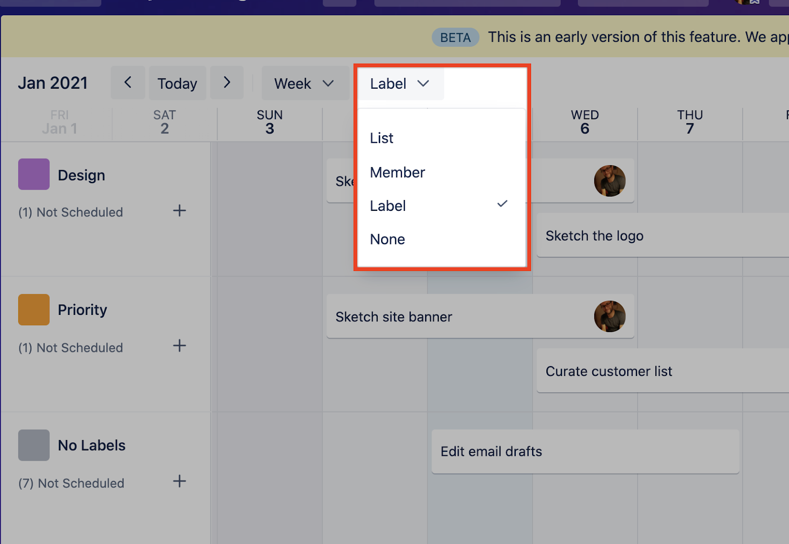 Using the Group By functionality for Timeline