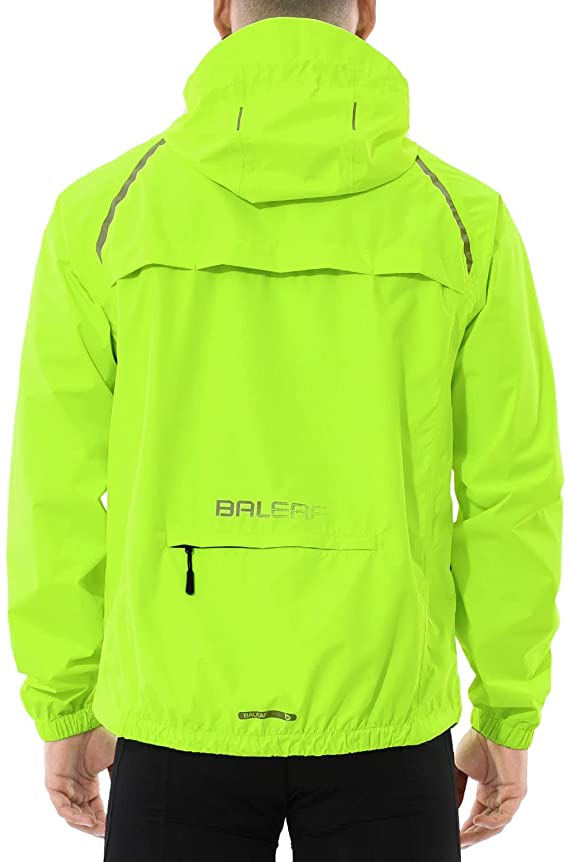 BALEAF Men's Cycling Rain Jacket Windbreaker Running Jacket Waterproof Reflective Lightweight Windproof Bike Golf