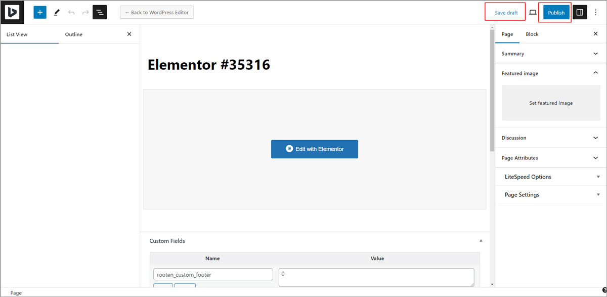 how to create one page website with elementor