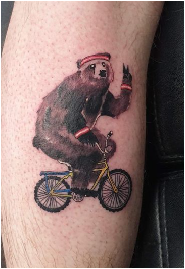 Bear On A Bike Tattoo