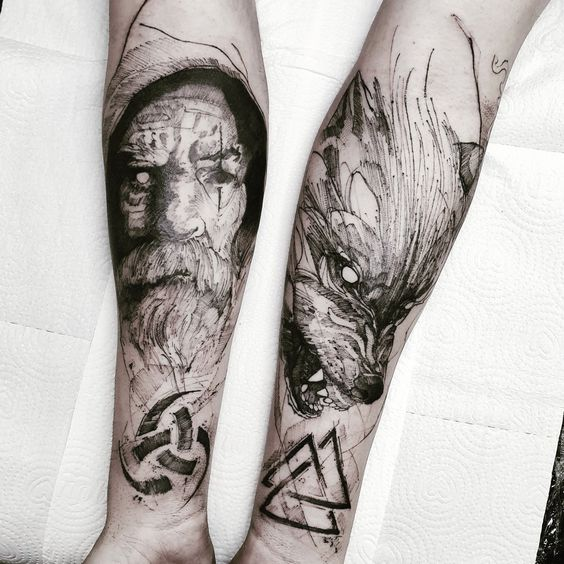 Odin & Fenrir Tattoo