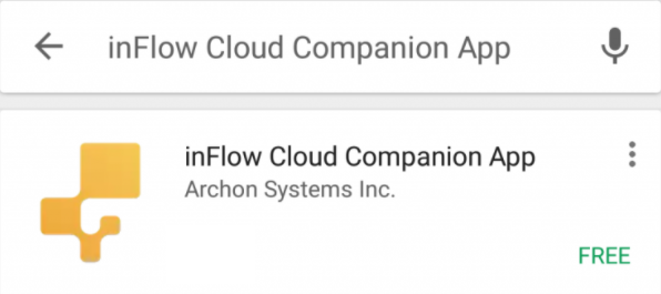 inFlow Cloud for Android link in the Google Play store.