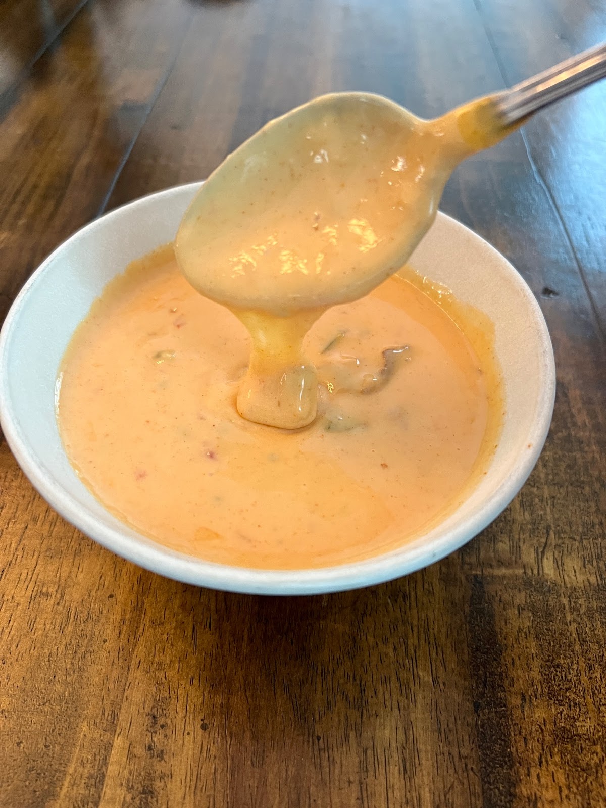 Restaurant style queso ready to enjoy