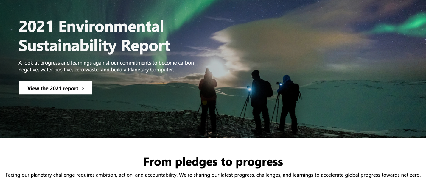 Microsoft’s 2021 environmental sustainability report