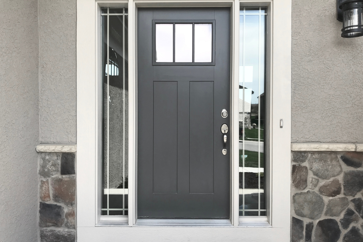 grey steel door as an example of best ROI home project