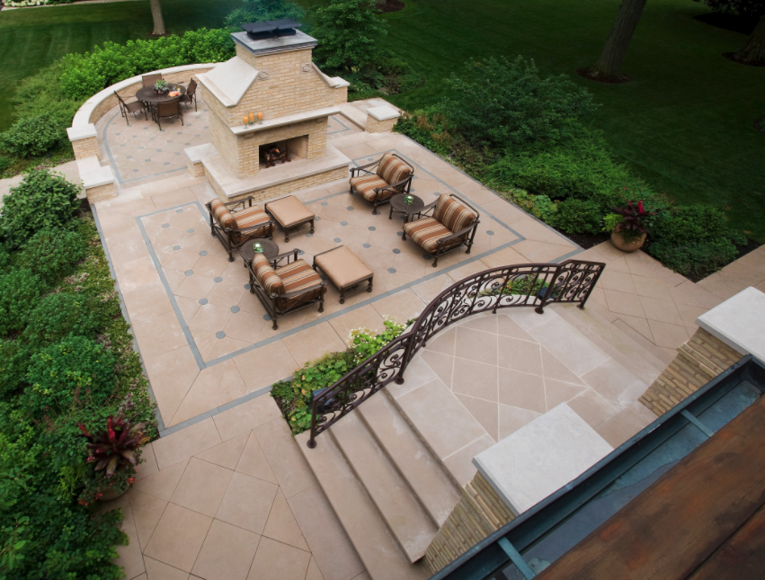 Indiana Limestone patio