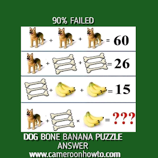 Dog Bone banana math Puzzle answer