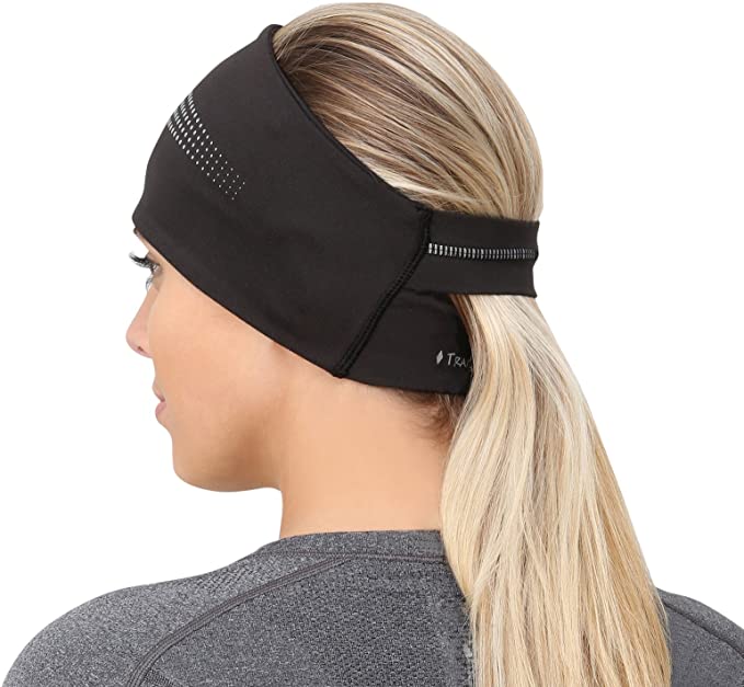 TrailHeads Ponytail Headband - Adrenaline Series | Women’s Running Headband with Reflective Accents