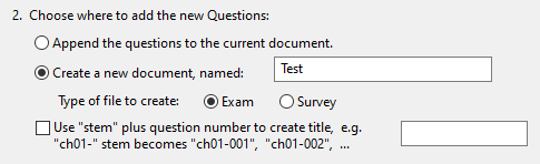 Screenshot of part 2 of import questions in Respondus