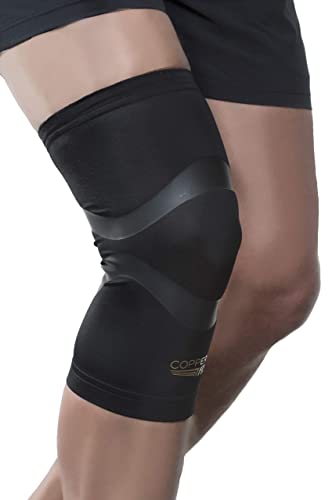 Copper Fit Pro Series Compression Knee Sleeve, Black with Copper Trim, Large, Packaging may Vary