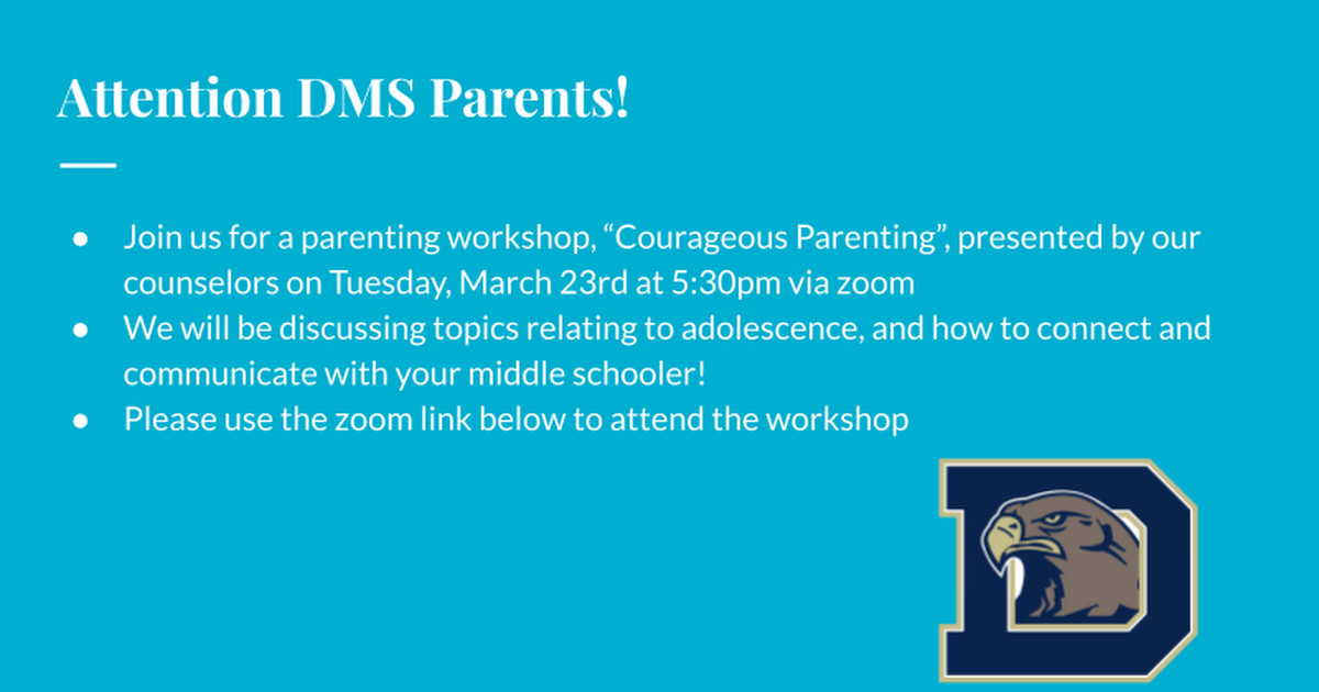 Parent Workshop Flyer