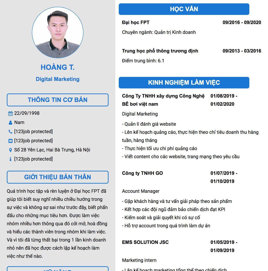 Cách viết CV digital Marketing