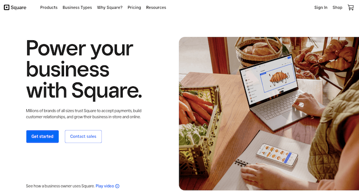 Square's homepage