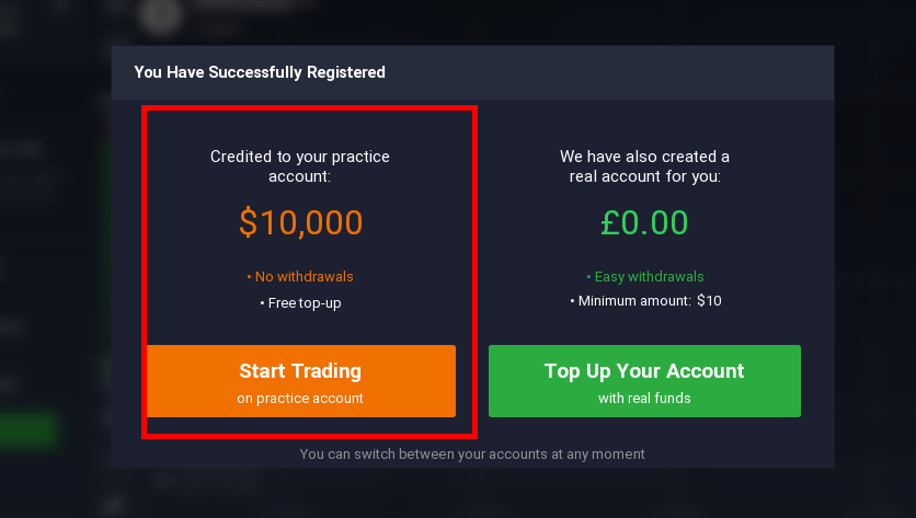 iq option demo and live account in 2021