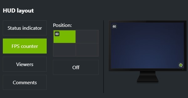geforce experience hud layout settings