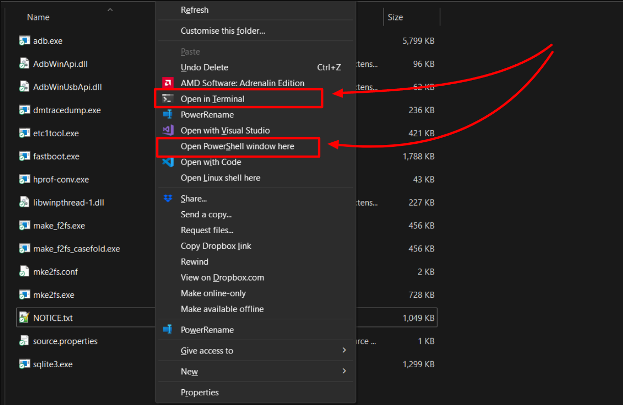 Navigate to the Terminal/PowerShell window