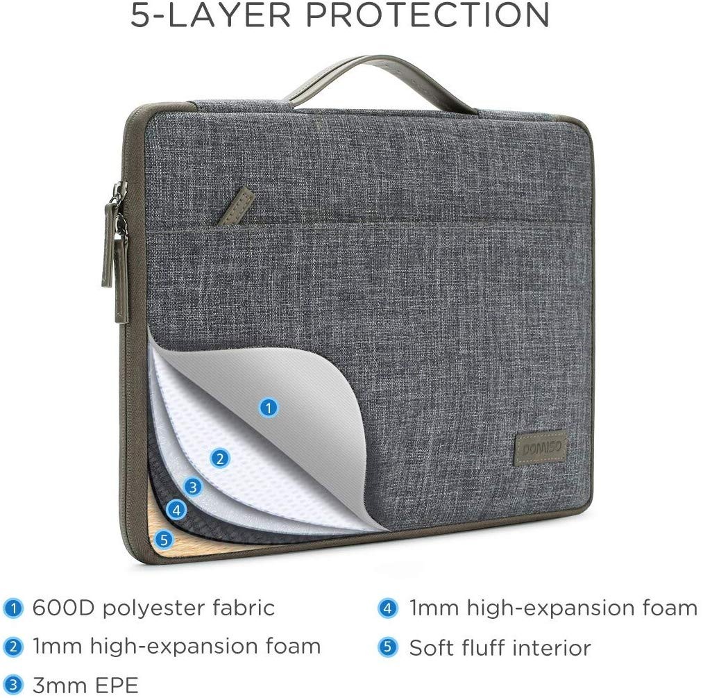 DOMISO Laptop Bag Water-resistant Shockproof Protective Notebook ...