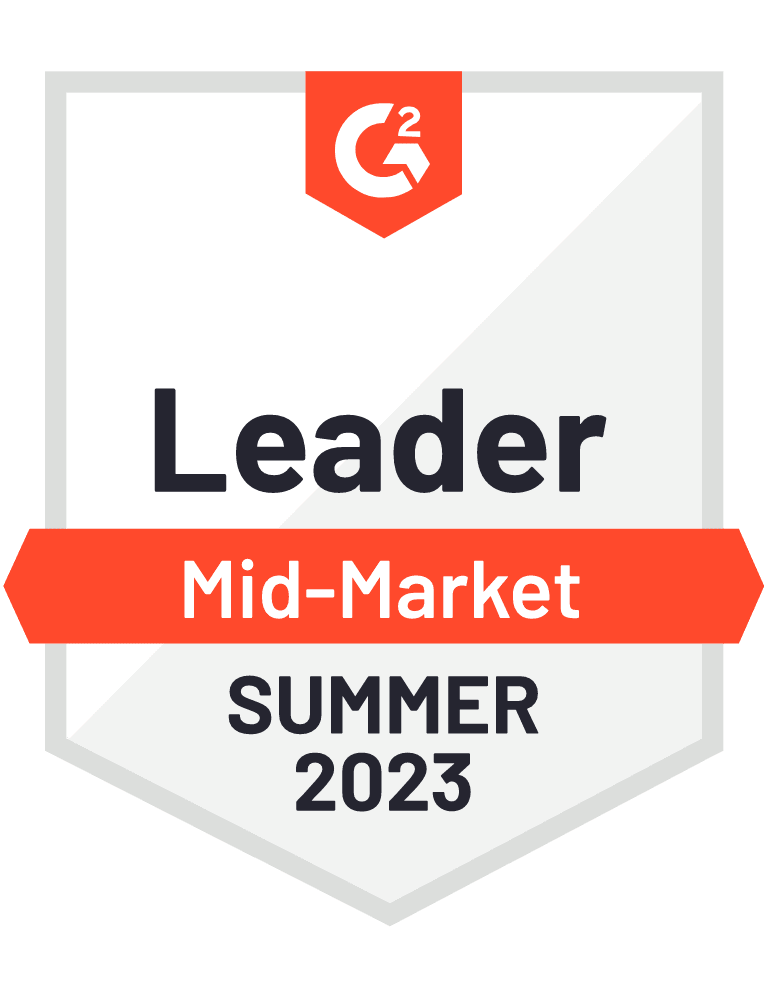 G2 Summer '23 Mid-Market Leader Badge