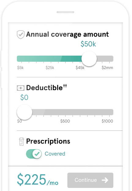 screenshot of sidecar health insurance app