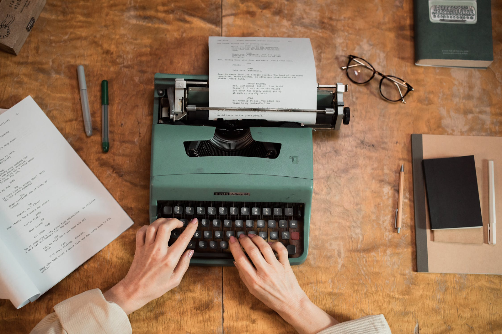 the traditional way of writing a script for pre-production by script writers back in the day was through a typewriter