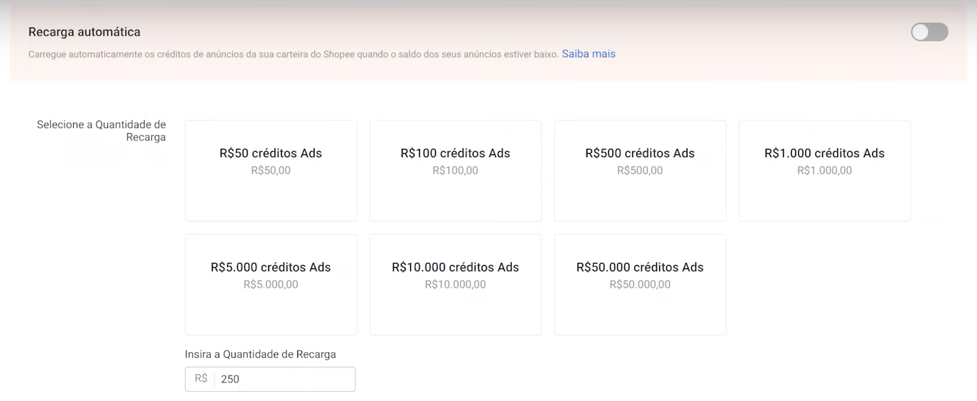 Como Fazer Uma Recarga no Shopee Ads