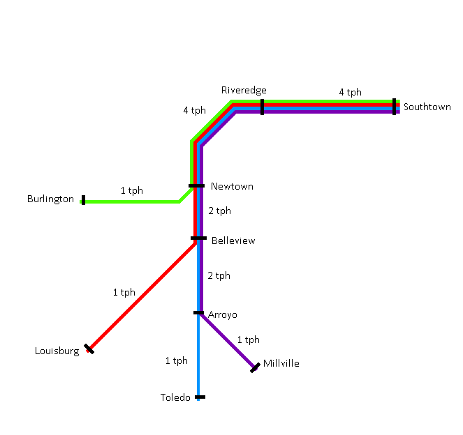 The same map as above, but for Southtown, shown at 50% size to compare to the Northtown map at right.