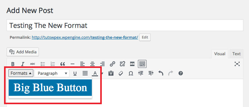 Formato de estilos personalizados TinyMCE