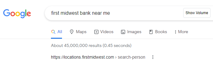 First Midwest Bank near me google search