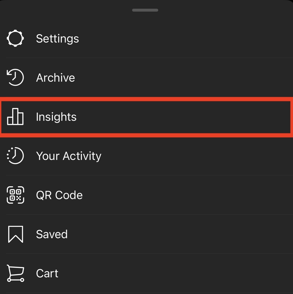 How to access Instagram insights on mobile step 2 