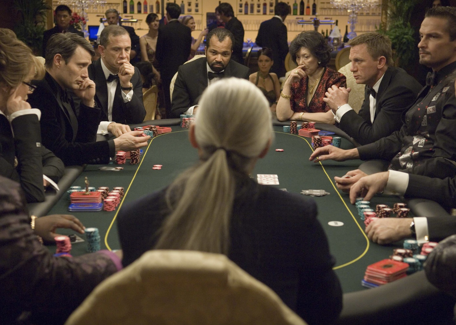 Around the poker table of a scene in casino royale