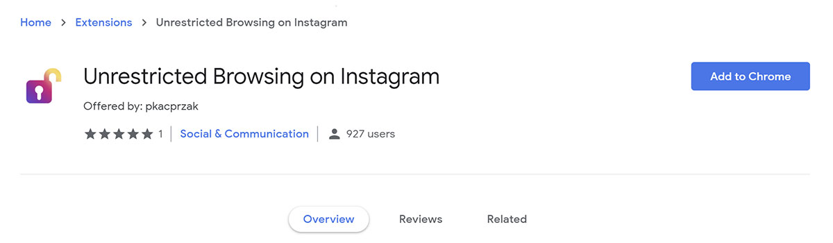 Unrestricted IG Browsing Extension