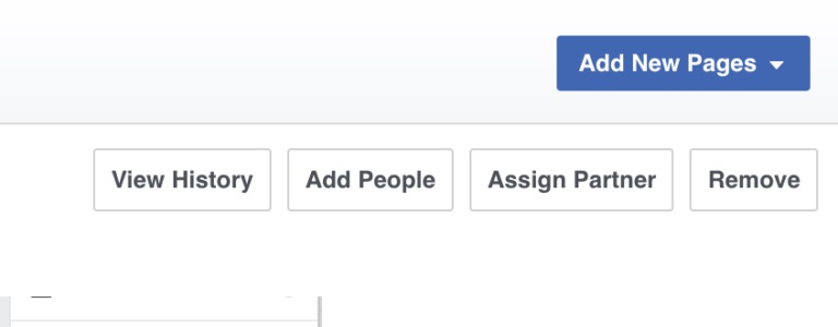 Facebook access add new pages