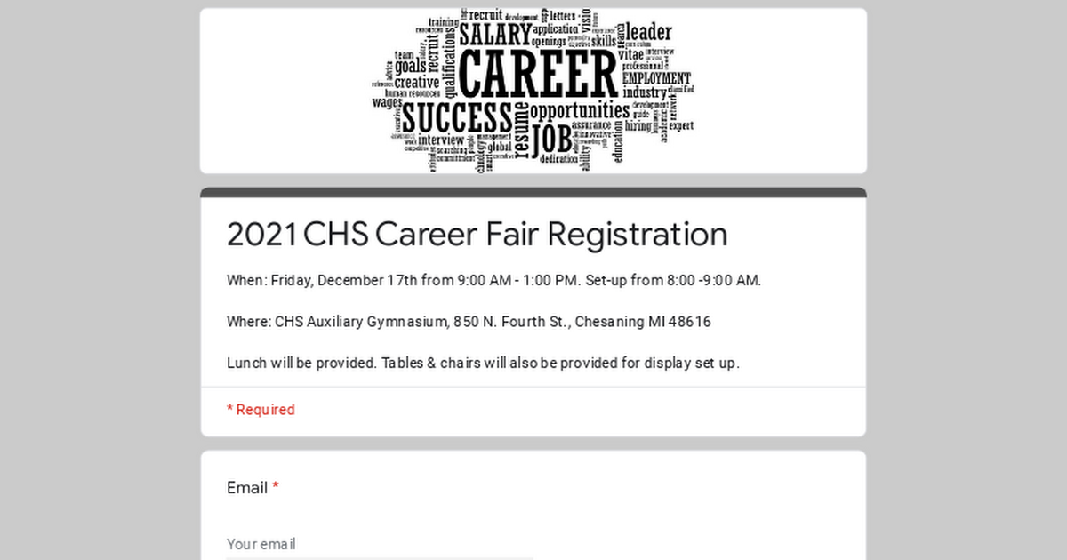 2021 CHS Career Fair Registration