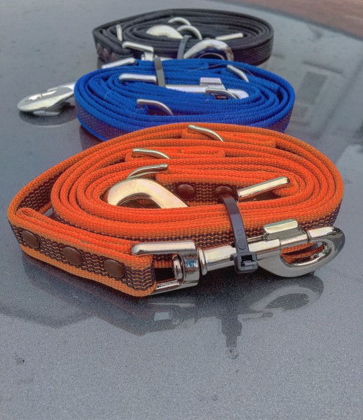 orange, blue and black lead