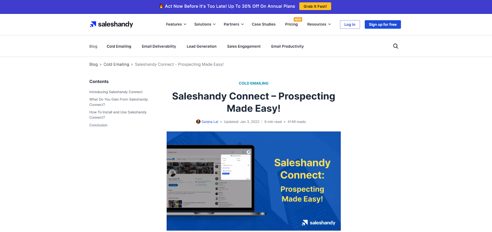 sales handy homepage 