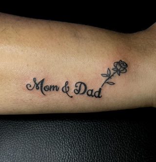 Tiny Wrist Mom & Dad Tattoo 