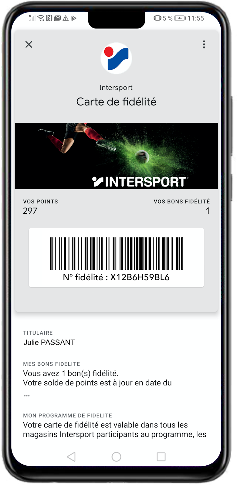 programme de fidélité dématérialisé intersport