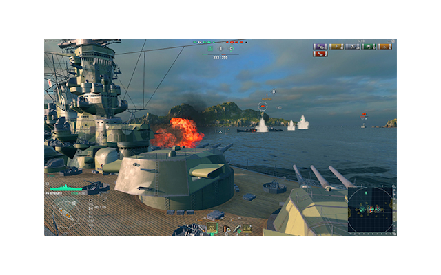 Fortresses are working together to shoot down opponents in the World of Warship