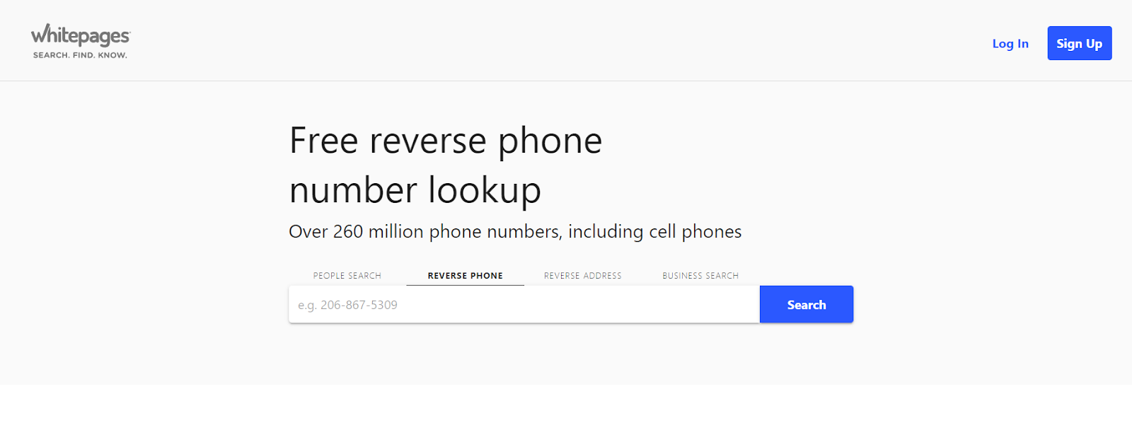 Reverse Phone Lookup is created by Whitepages