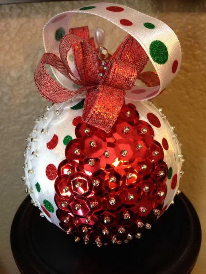 Beautiful and unusual decor of Christmas balls - the best ideas with photo 43