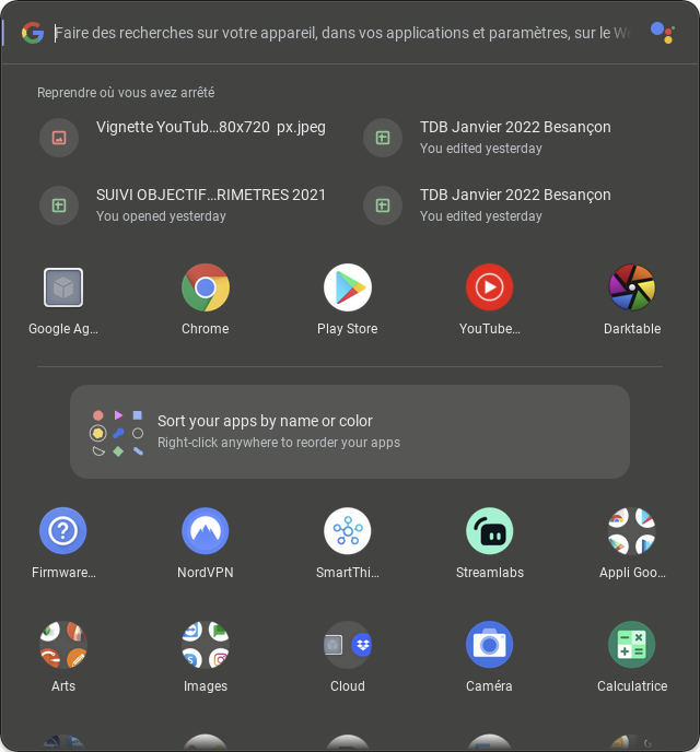 Mettre de l’ordre dans le lanceur d’application de Chrome OS