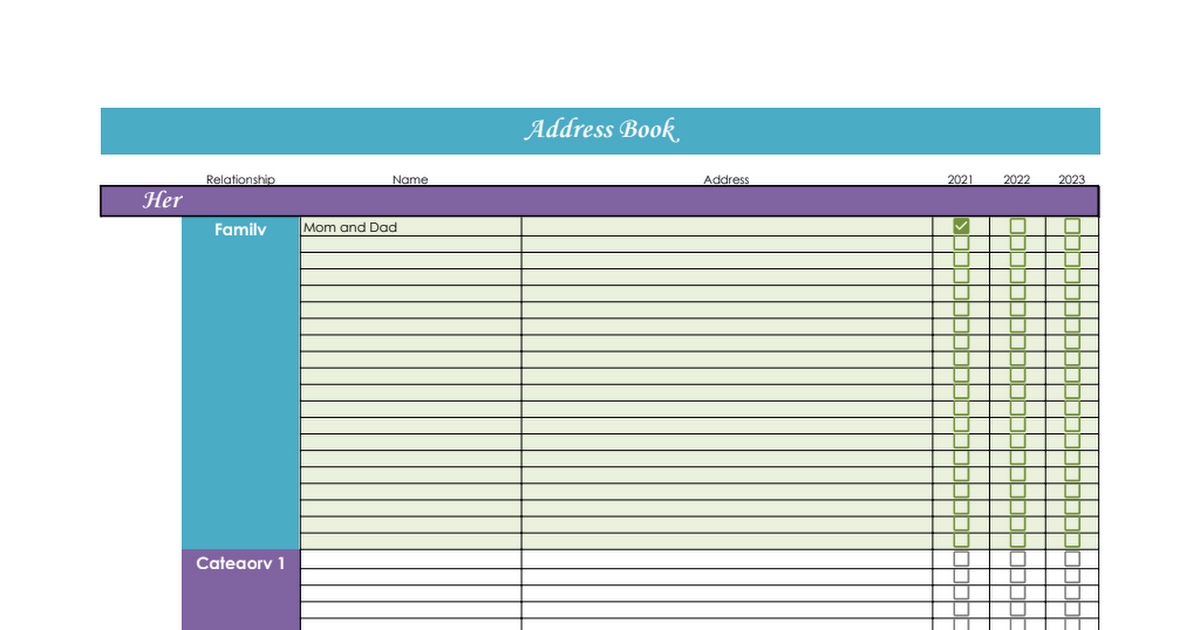 Google Docs Address Book Template