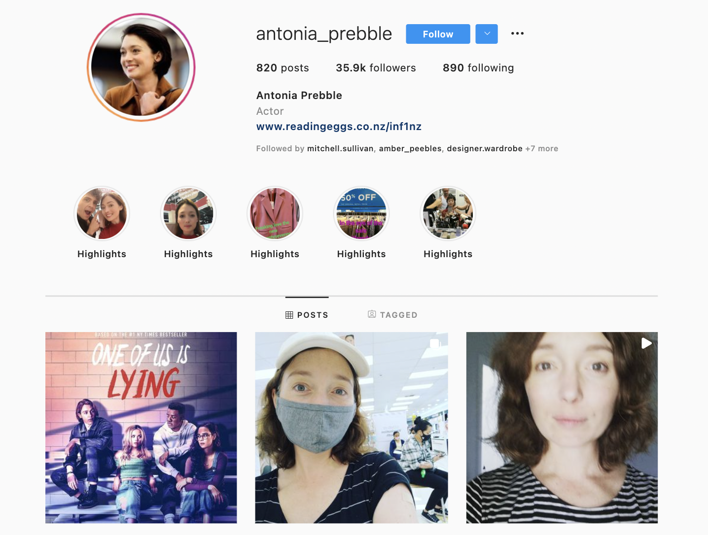 Antonia Prebble Instagram Account