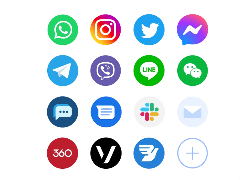 Bulk whatsapp sender | Icons of multiple channels supported by respond.io