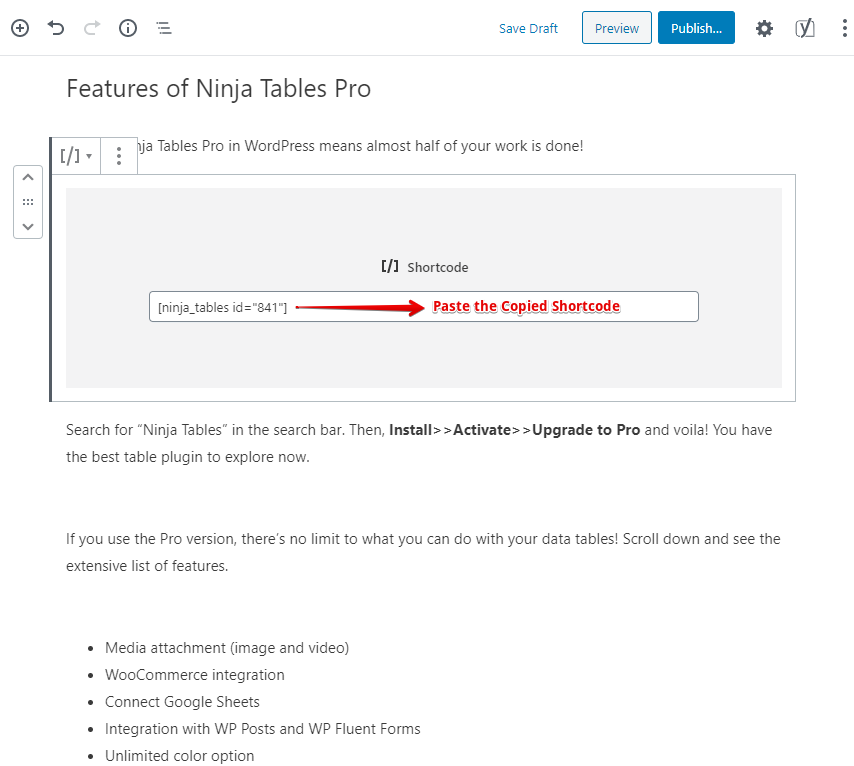 Insert Online data tables